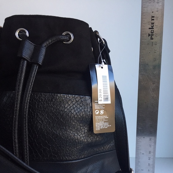 H&M Faux Leather Suede Drawstring Bag; NWT - Picture 3 of 4